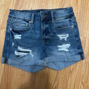 Aeropostale Blue Distressed Jean Shorts